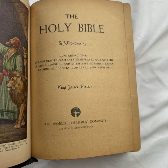 Holy Bible 1948 Inscription Red Letter Edition King James Self Pronouncing World - Picture 8 of 14
